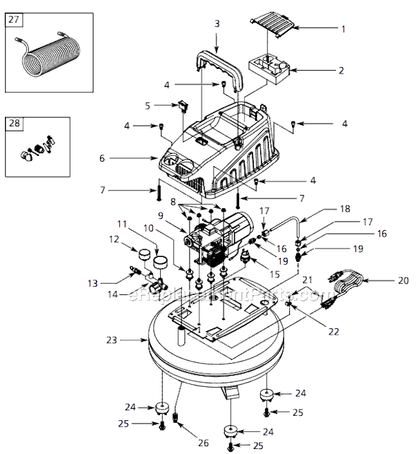 Page A Diagram and Parts List for FP208000 2007 Campbell Hausfeld Compressor